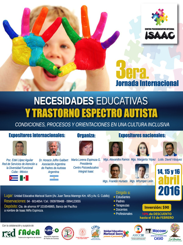 3ra Jornada Internacional con el tema "Necesidades Educativas Especiales y Trastorno Espectro Autista"